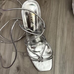 Silver Strappy Women's Sandals